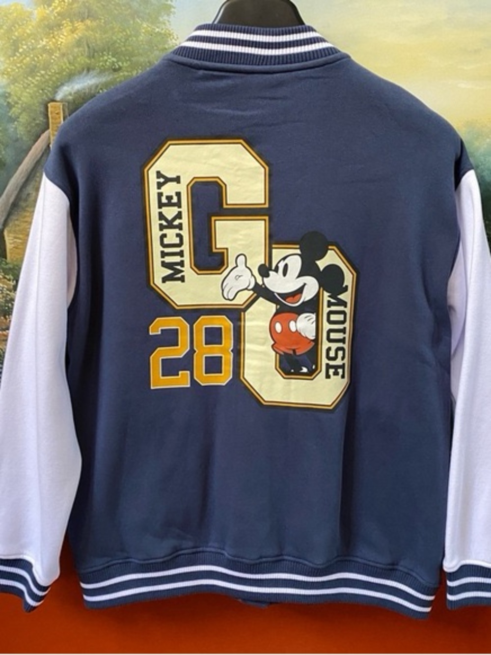 Mickey Mouse Navy and White Varsity Jacket with